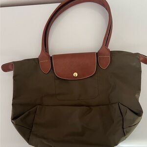 Olive Green “Longchamp-Style” Small Tote Bag
